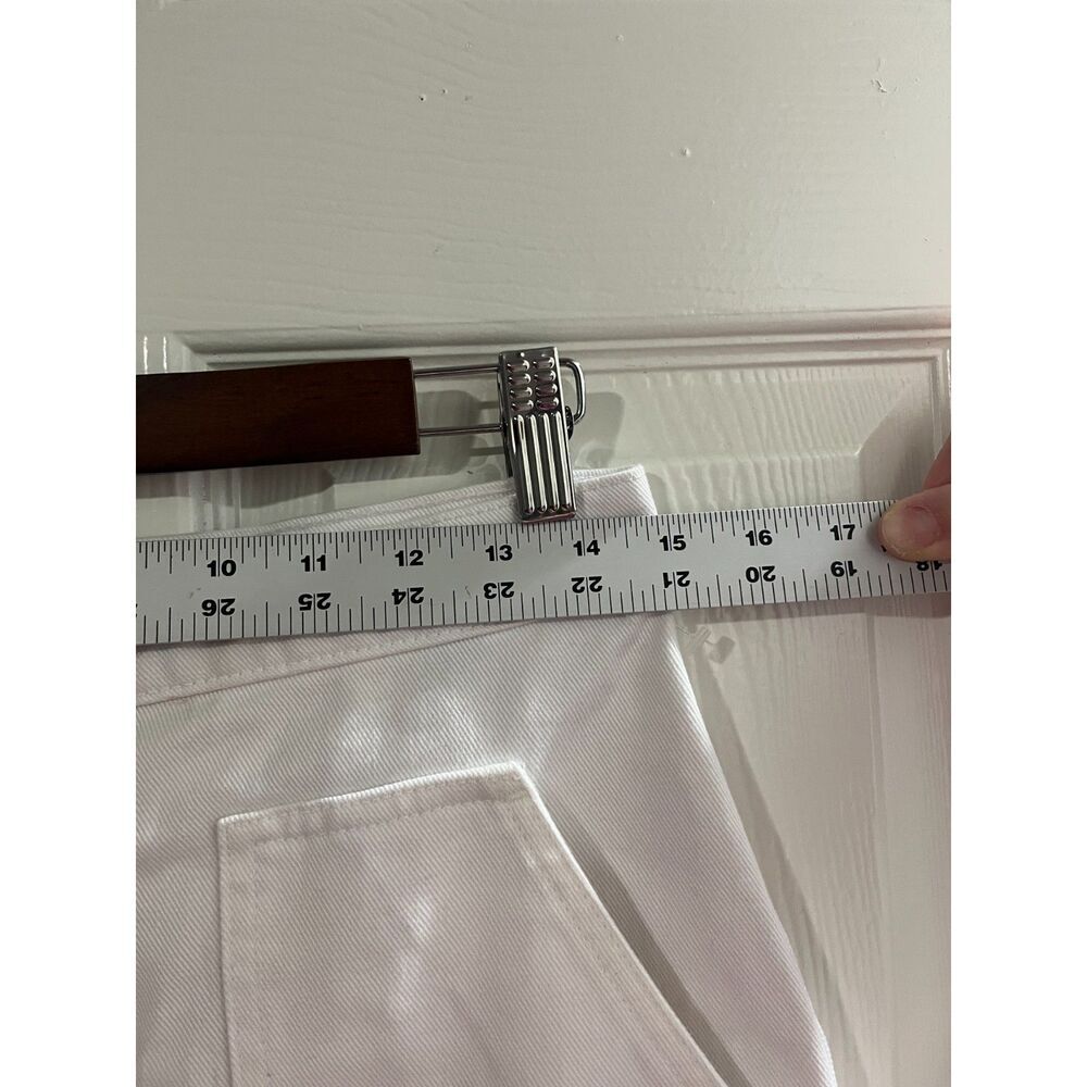 Veronica Beard Getty Cargo Mini Skirt Button Front Denim Size 4 White NWT - Picture 10 of 11